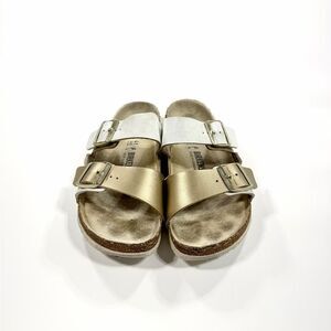 Birkenstock Arizona gold and Silver sandals